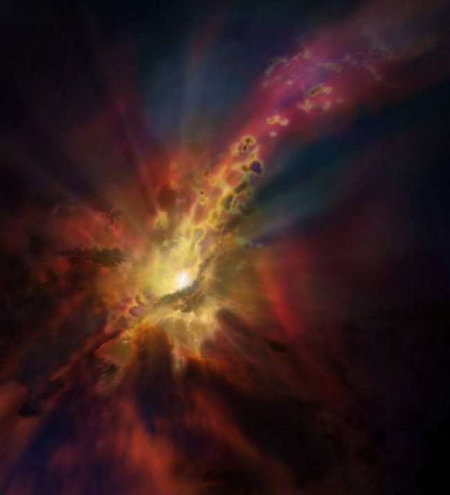Abell 2597 cách chúng ta 1,23 tỉ năm ánh sáng.