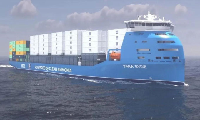 Thiết kế của tàu container Yara Eyde chạy bằng amoniac.