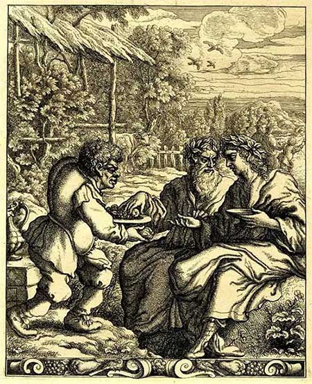 Aesop và các chủ nhân, tranh của Francis Barlow (1626 - 1704).