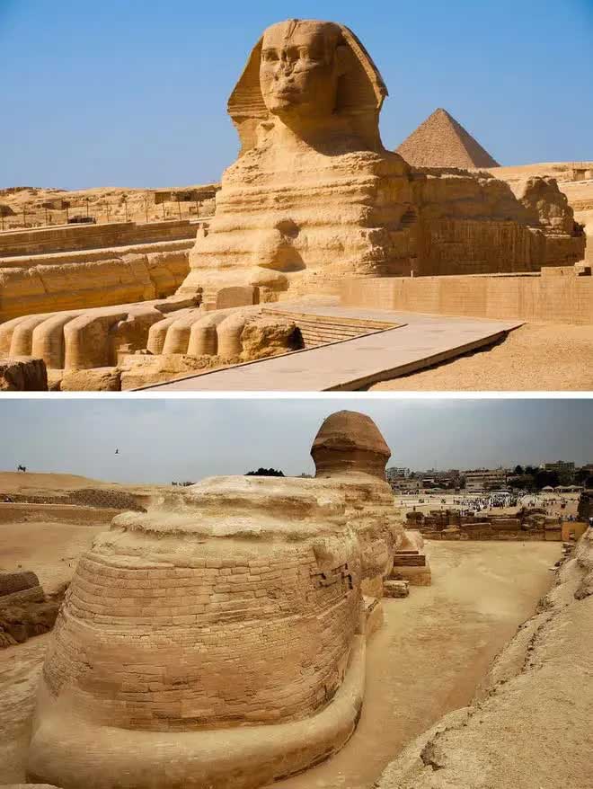 Kim tự tháp Khafre và bức tượng Nhân sư canh giữ phía trước