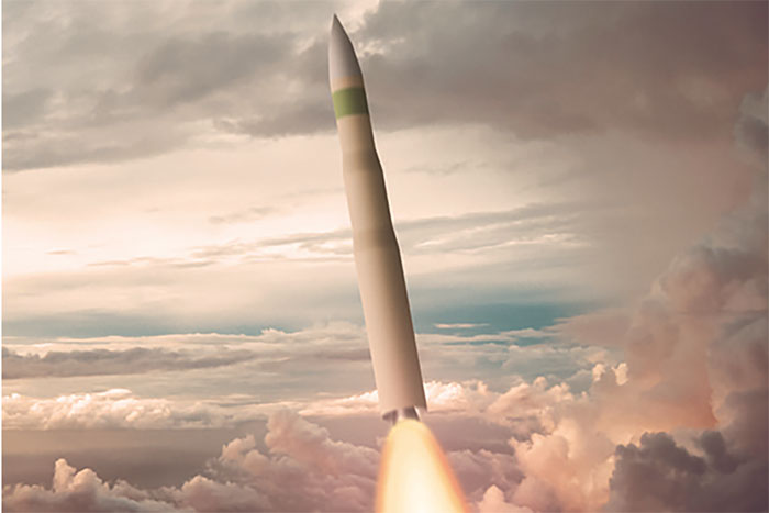 Hình ảnh mô phỏng tên lửa đạn đạo liên lục địa Sentinel của Mỹ