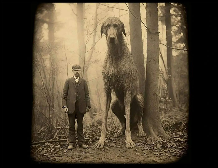 Một bức ảnh khác về con chó khổng lồ do AI tạo ra.