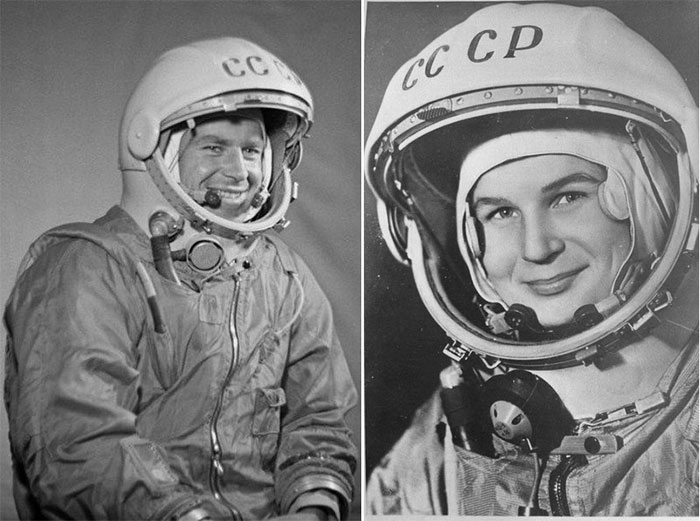 Gherman Titov (trái) và Valentina Tereshkova, những người trẻ nhất từng bay vào không gian.