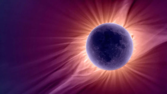 Hình ảnh cho thấy bức xạ Mặt trời tác động đến xung quanh trong nhật thực