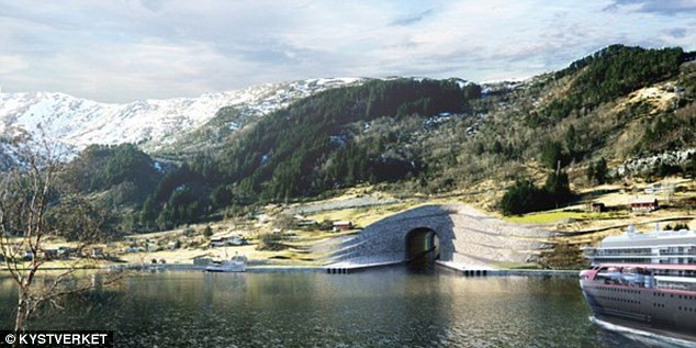 Đường hầm trong dự án có chi phí 314 triệu USD chạy qua bán đảo Stad ở phía tây Na Uy