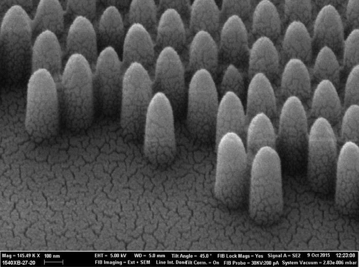 Còn đặc tính chống chói hay chống phản chiếu có được nhờ một cấu trúc nano.