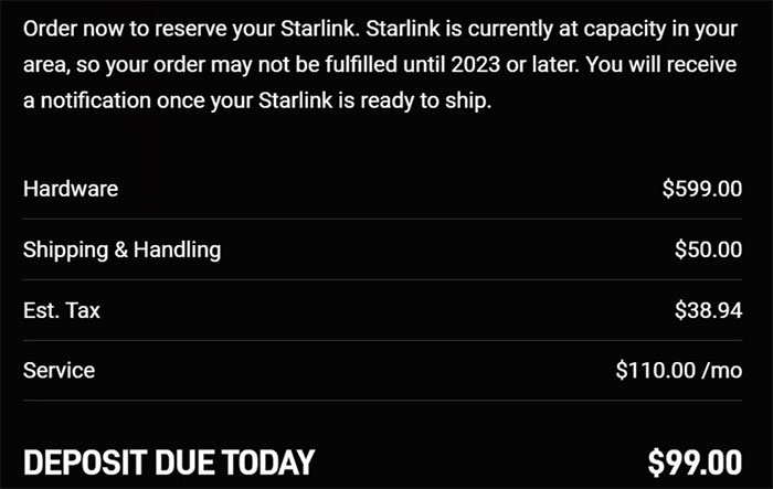 Chi phí hàng tháng phải bỏ ra để sử dụng Starlink là không hề rẻ.