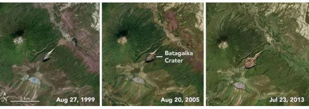 Hình ảnh vệ tinh của NASA cho thấy "cánh cửa địa ngục" ngày càng phát triển rộng hơn.