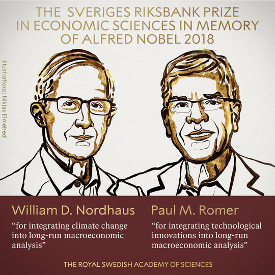 Hai người đạt giải Nobel Kinh tế. 