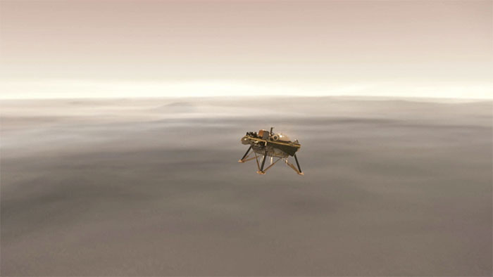  Tàu đổ bộ InSight chuẩn bị hạ cánh xuống bề mặt sao Hỏa, tháng 11/2018. 